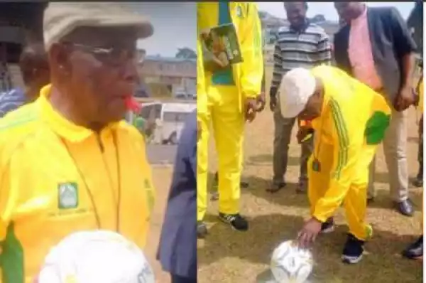 Wow! Obasanjo Referees Match Between Medical Doctors in Abeokuta (Photo)
